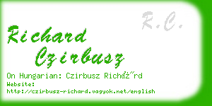 richard czirbusz business card